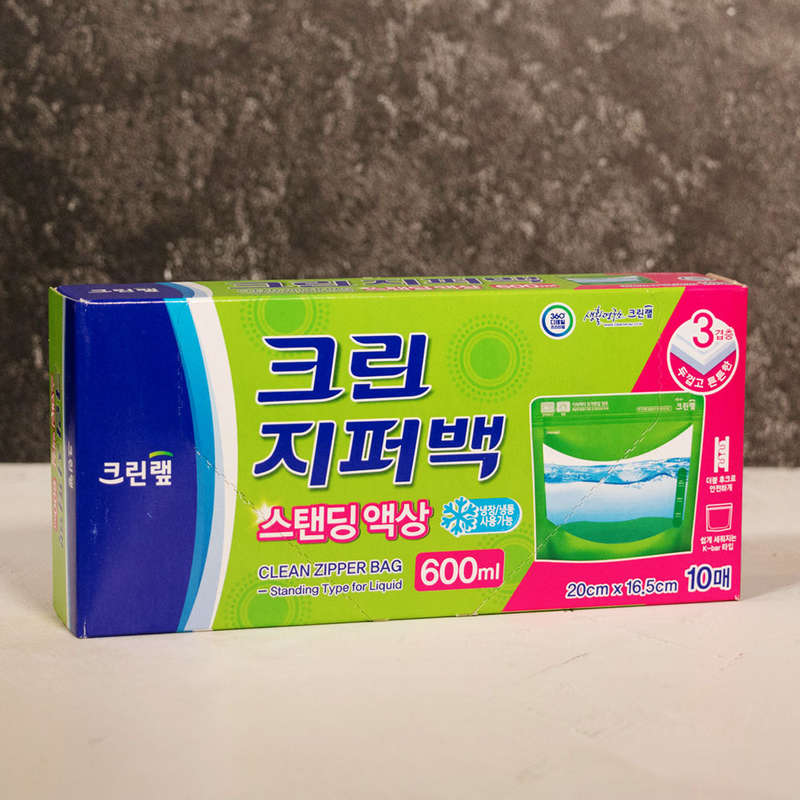 Cleanwrap Standing Zipper Bag 600ml