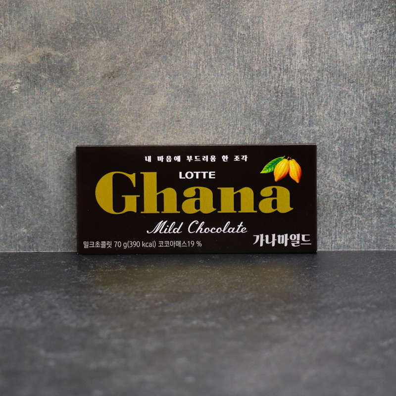 Lotte Ghana Mild Milk Chocolate Slab 70g