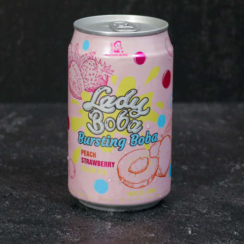 Lady Boba Bursting Boba Peach, Strawberry &amp; Black Tea 320ml