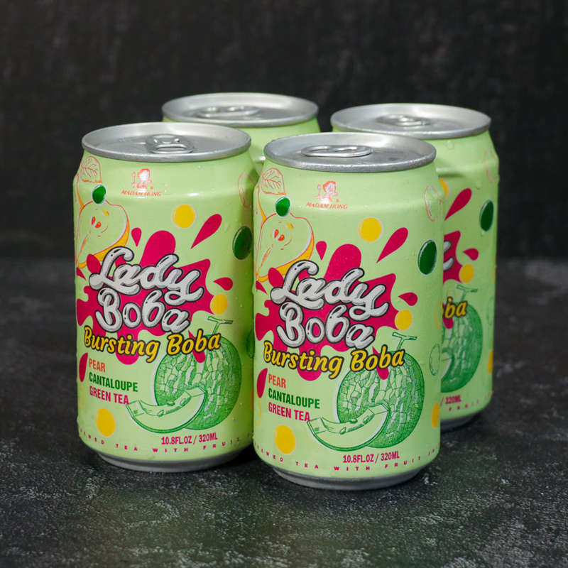 Lady Boba Bursting Boba Pear Cantalope &amp; Green Tea (320mlx4)