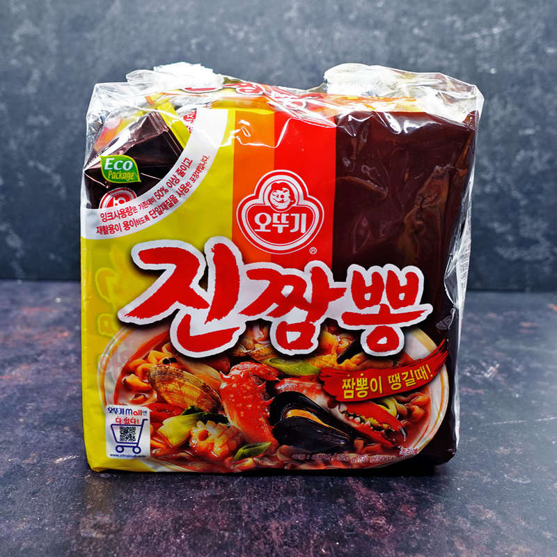 Ottogi Jin Jjambbong Ramen Spicy Seafood Noodles (4 Pack) 520g