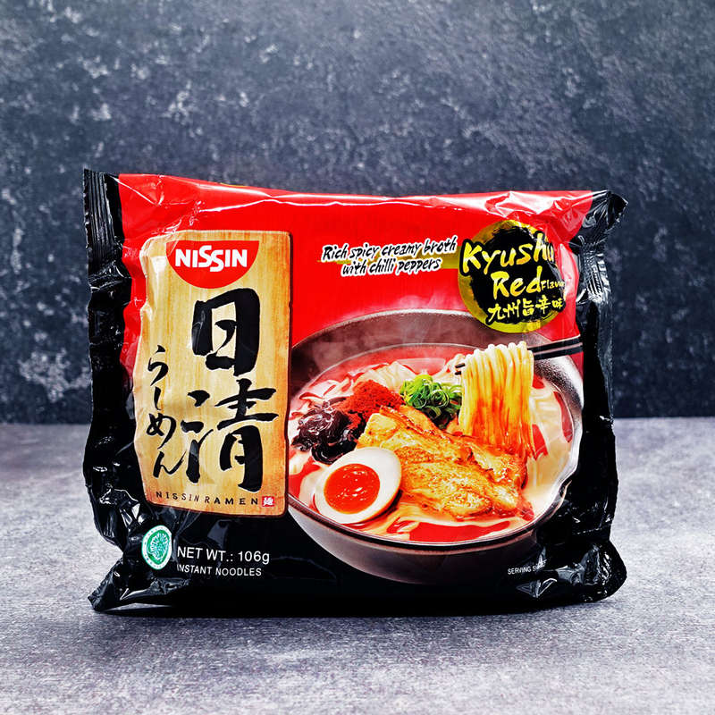 Nissin Ramen Kyushu Red (Spicy Roasted Garlic) Flavour  Single Packet 106g