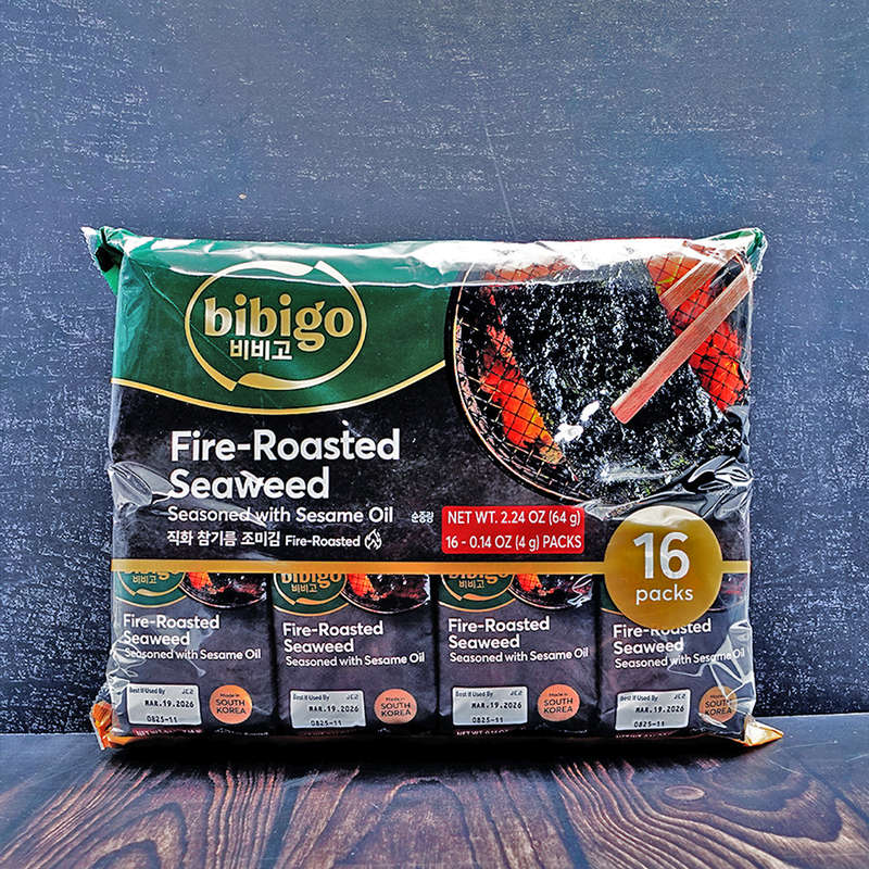 CJ Bibigo Fire-Roasted Seaweed 16 Packs (4gx16g)
