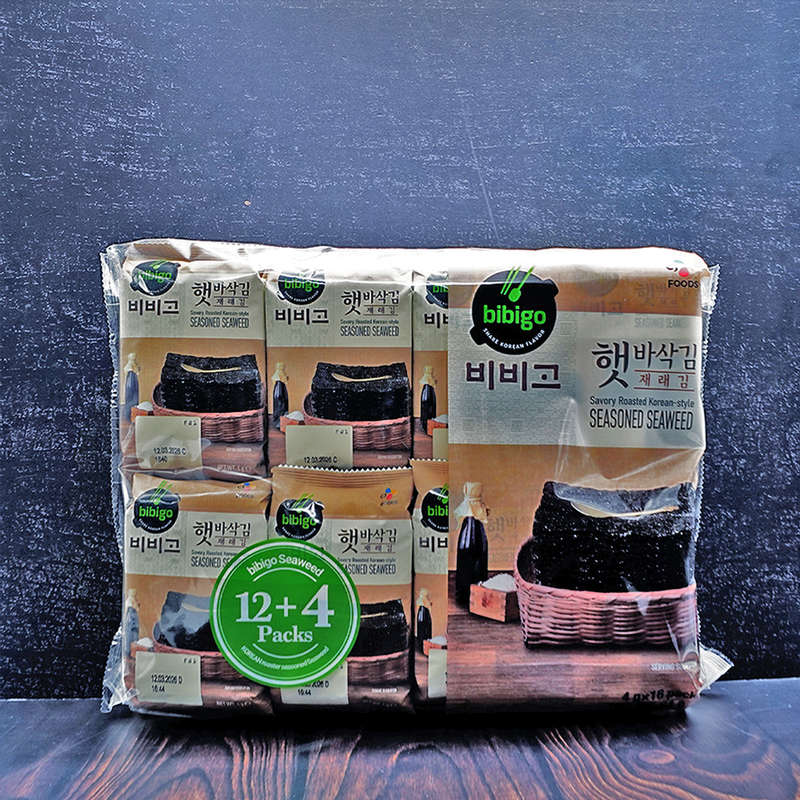 Bibigo Korean Style Roasted Seaweed 16 Packs (4gx16)