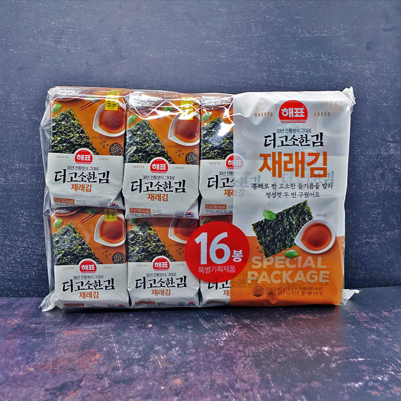 Sajo Haepyo Perilla Oil-Roasted Original Seasoned Laver (5gx16 pack)