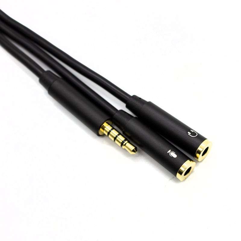 Gizzu Audio 1 x 3.5mm (Male) to 1 x 3.5mm (Female) Mic + 1 x 3.5mm (Female) Headset Jack Adapter ...