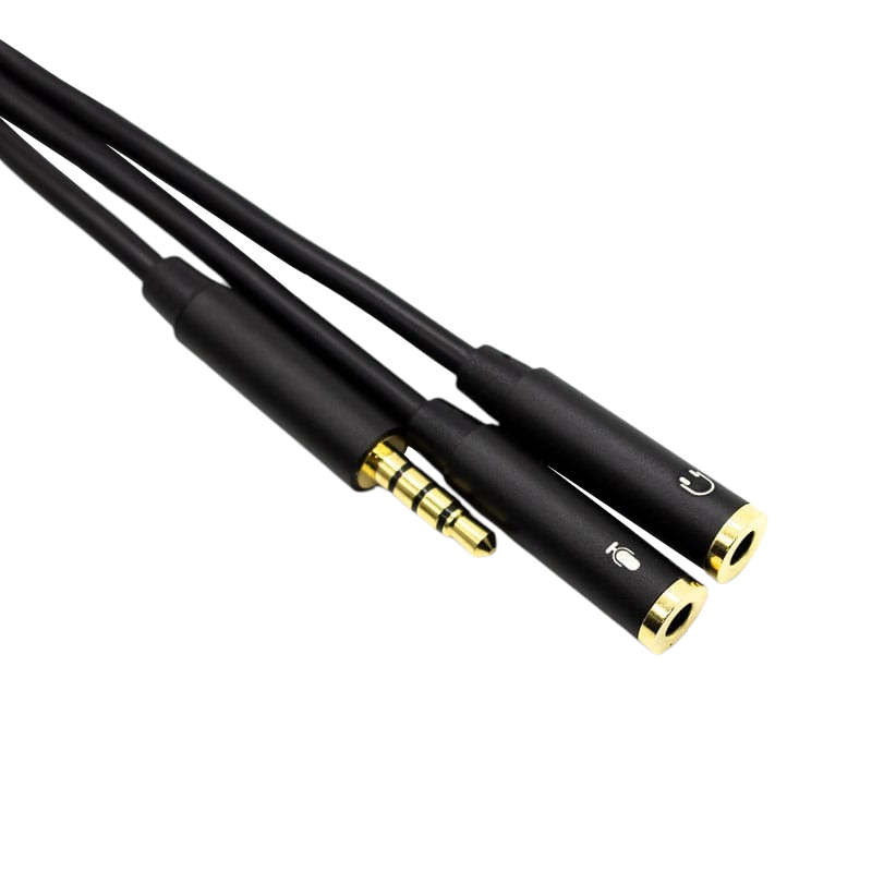 Gizzu Audio 1 x 3.5mm (Male) to 1 x 3.5mm (Female) Mic + 1 x 3.5mm (Female) Headset Jack Adapter ...