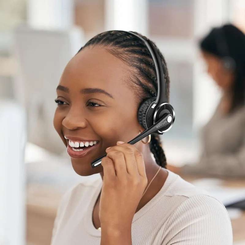 Astrum HT250 Bluetooth Office / Call Center Headset Mono with Flex Mic Wired Headset  (Over the Ear)
