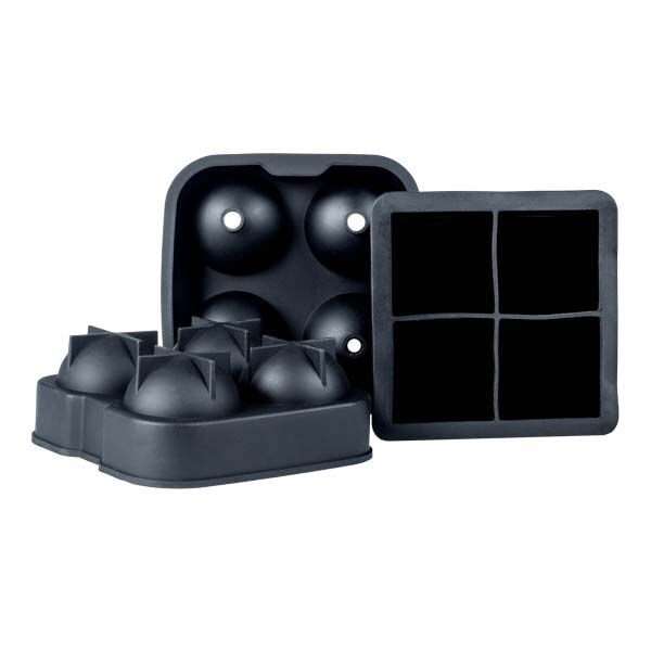 Kitchen Kult Round Sphere & Giant Cube Ice Tray Mould Combo - 2 Pack