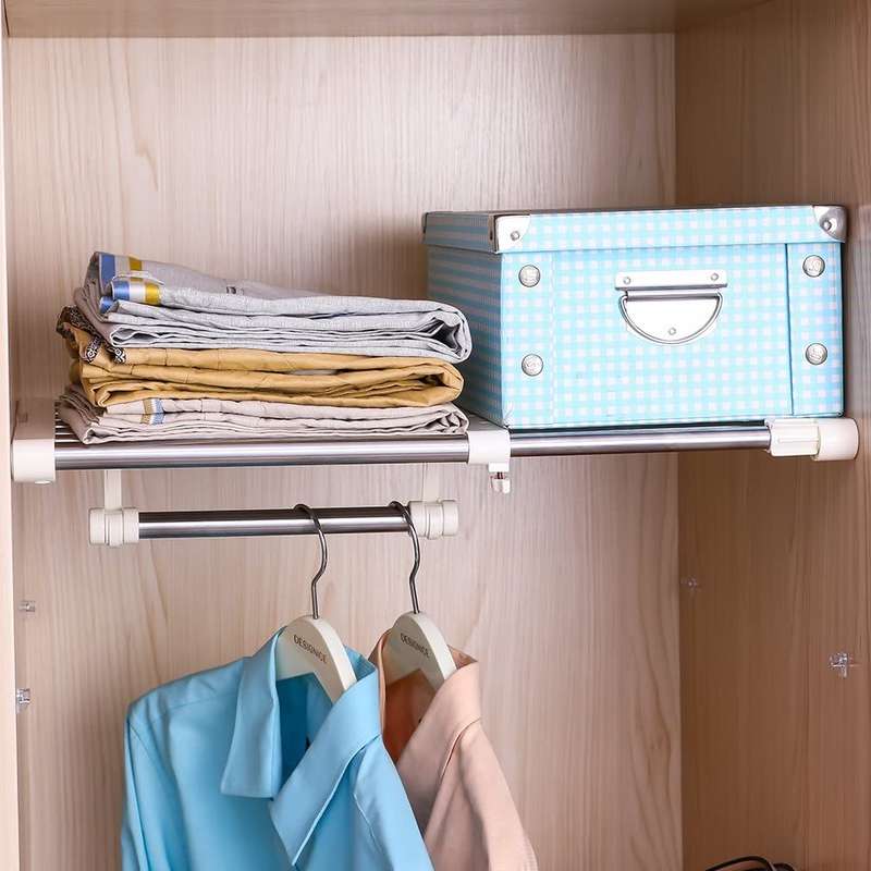 Home Guru Expandable Closet Shelf &amp; Rod Kit