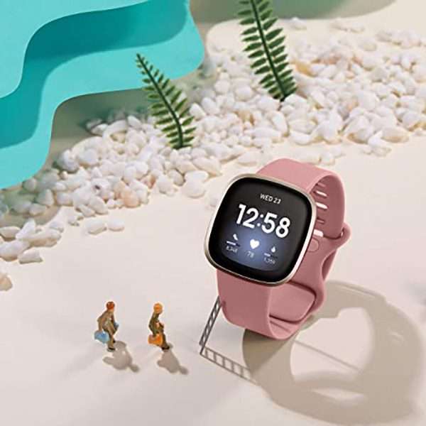 Zonabel Fitbit Versa Silicone Replacement Strap - Pink Sand (Small)