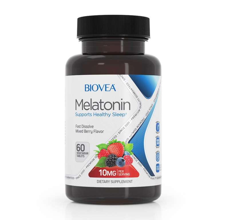 Biovea Melatonin 10mg - 60 Vegetarian Tablets (Mixed Berry)