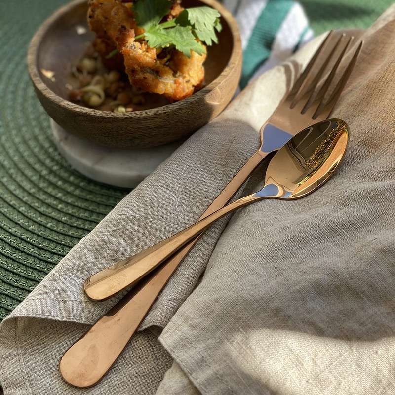 Kitchen Kult 8 Piece Stainless Steel Cutlery Set - Rose Gold