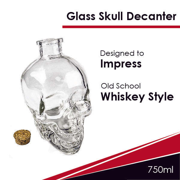 Kitchen Kult Crystal Head Skull Whiskey Decanter - 750ml