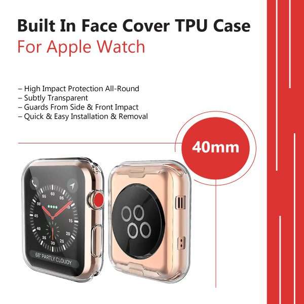 Zonabel Built-in Face Cover TPU Case for Apple Watch - 40mm