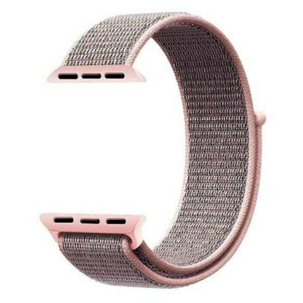 Zonabel 38/40/41mm Apple Watch Replacement Nylon Loop Strap - Pink Sand