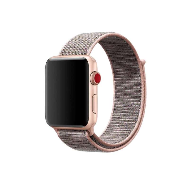 Zonabel 38/40/41mm Apple Watch Replacement Nylon Loop Strap - Pink Sand
