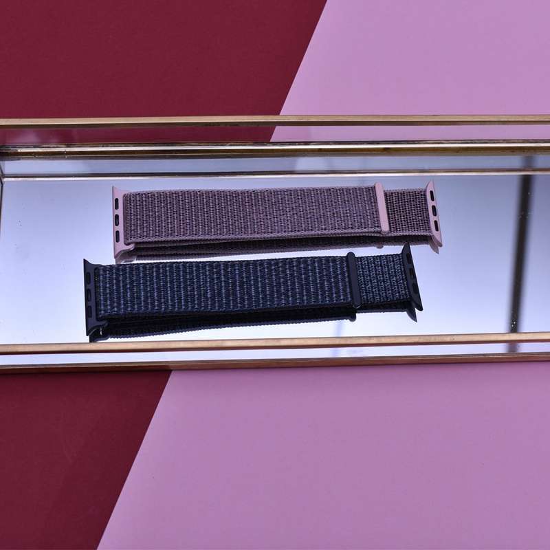 Zonabel 38/40/41mm Apple Watch Replacement Nylon Loop Strap - Pink Sand