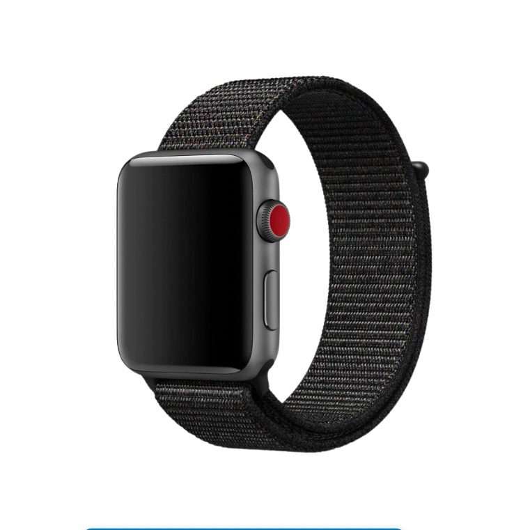 Zonabel 38/40/41mm Apple Watch Replacement Nylon Loop Strap - Black