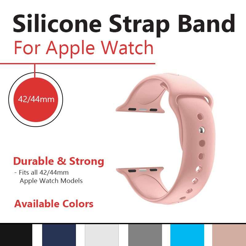 Zonabel 42/44/45mm Apple Watch Replacement Silicone Strap - Pink Sand