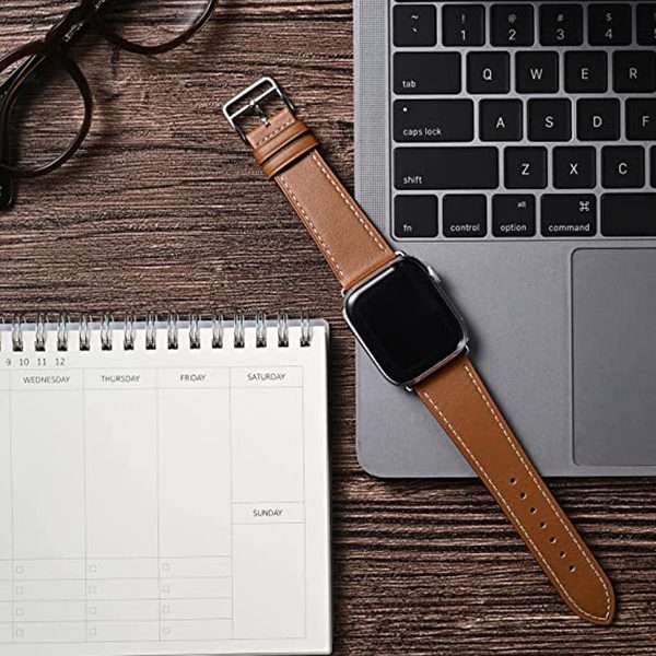 Zonabel 42/44/45mm Apple Watch Leather Replacement Strap - Brown