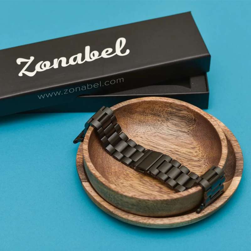 Zonabel 42/44/45mm Apple Watch Replacement Stainless Steel Strap - Black
