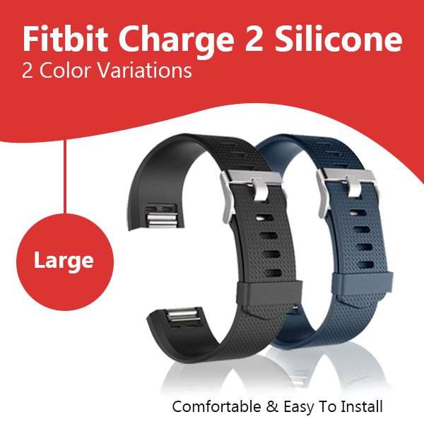 Zonabel Silicone Strap Compatible with Fitbit Charge 2 (Large)