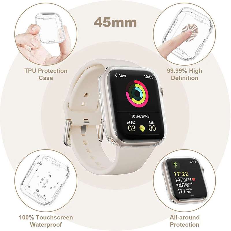 Zonabel Built-in Face Cover TPU Case for Apple Watch - 41mm