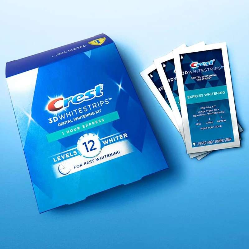 Crest 3D Whitestrips, 1 Hour Express Teeth Whitening Kit - 20 Strips