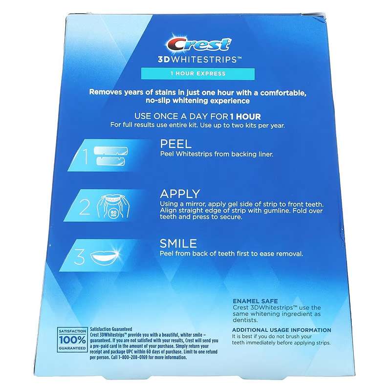Crest 3D Whitestrips, 1 Hour Express Teeth Whitening Kit - 20 Strips