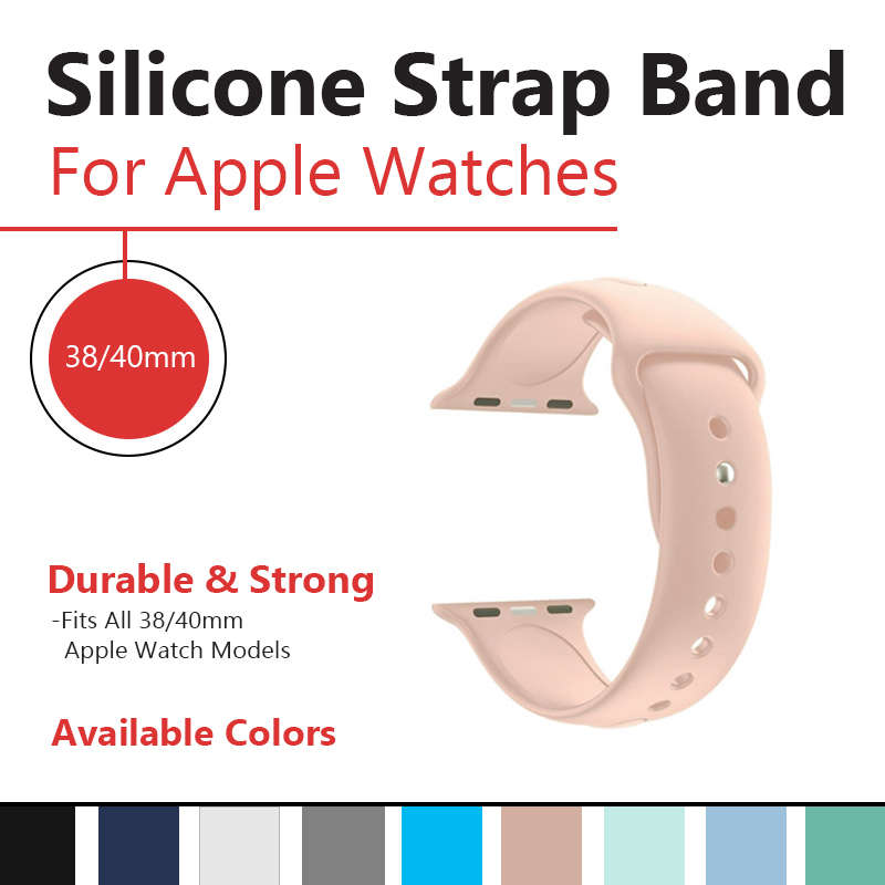 Zonabel 38/40/41mm Apple Watch Replacement Silicone Strap - Pink Sand