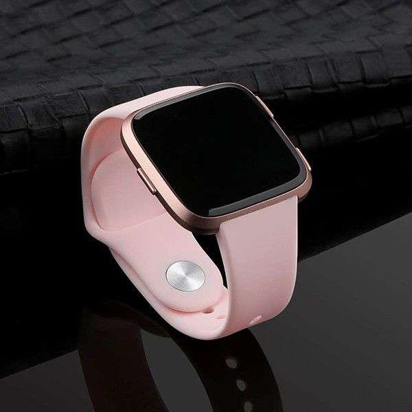 Zonabel Fitbit Versa Watch Silicone Replacement Strap - Pastel Pink (Large)