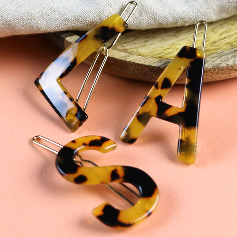 Nordik Beauty Personalized Tortoise shell Initial Hair Clip - A