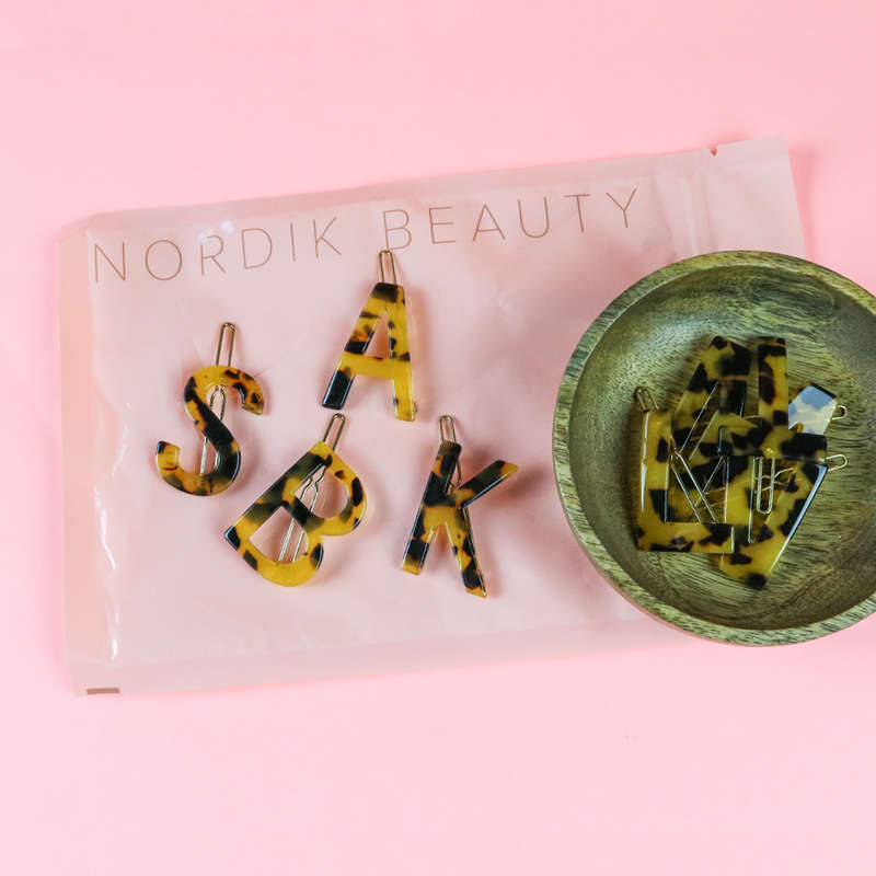 Nordik Beauty Personalized Tortoise shell Initial Hair Clip - B