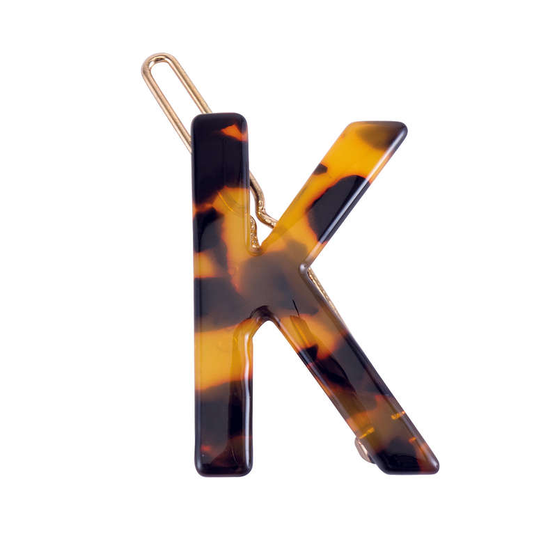 Nordik Beauty Personalized Tortoise shell Initial Hair Clip - K