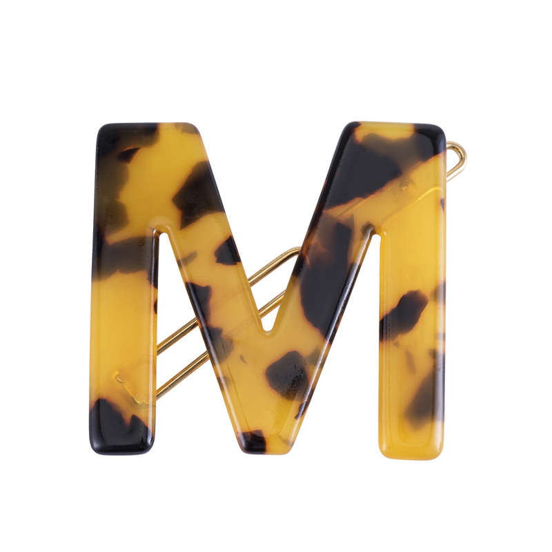 Nordik Beauty Personalized Tortoise shell Initial Hair Clip - M