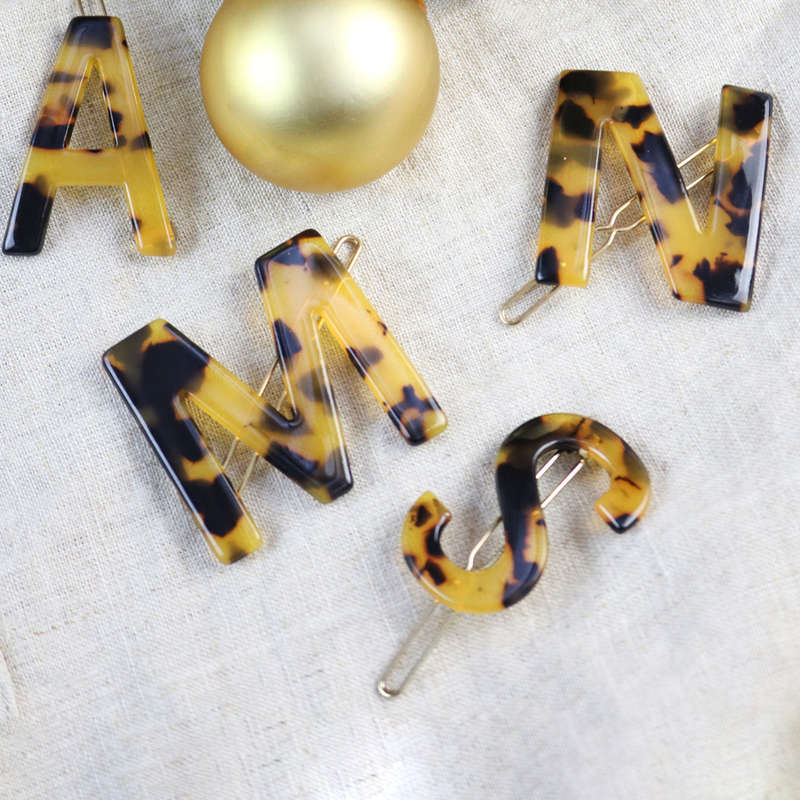 Nordik Beauty Personalized Tortoise shell Initial Hair Clip - M