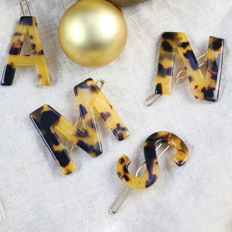 Nordik Beauty Personalized Tortoise shell Initial Hair Clip - N