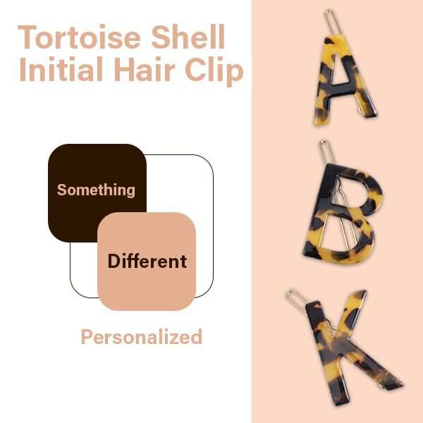 Nordik Beauty Personalized Tortoise shell Initial Hair Clip - N