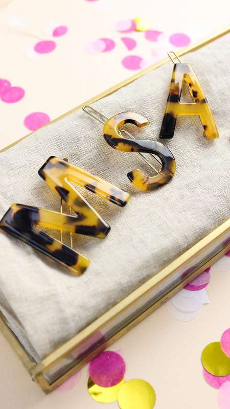 Nordik Beauty Personalized Tortoise shell Initial Hair Clip - S