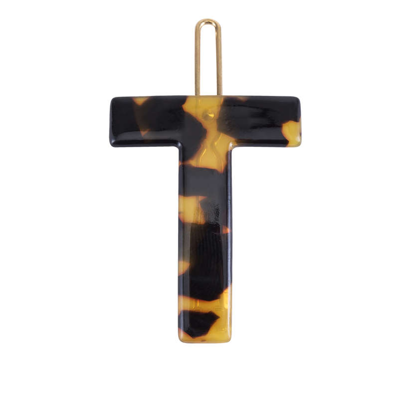 Nordik Beauty Personalized Tortoise shell Initial Hair Clip - T