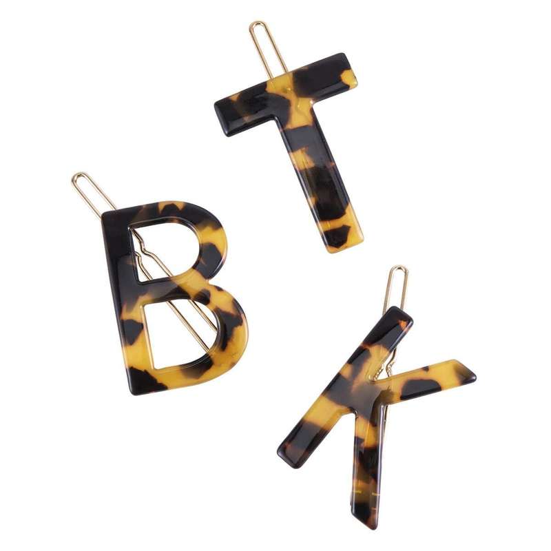 Nordik Beauty Personalized Tortoise shell Initial Hair Clip - T