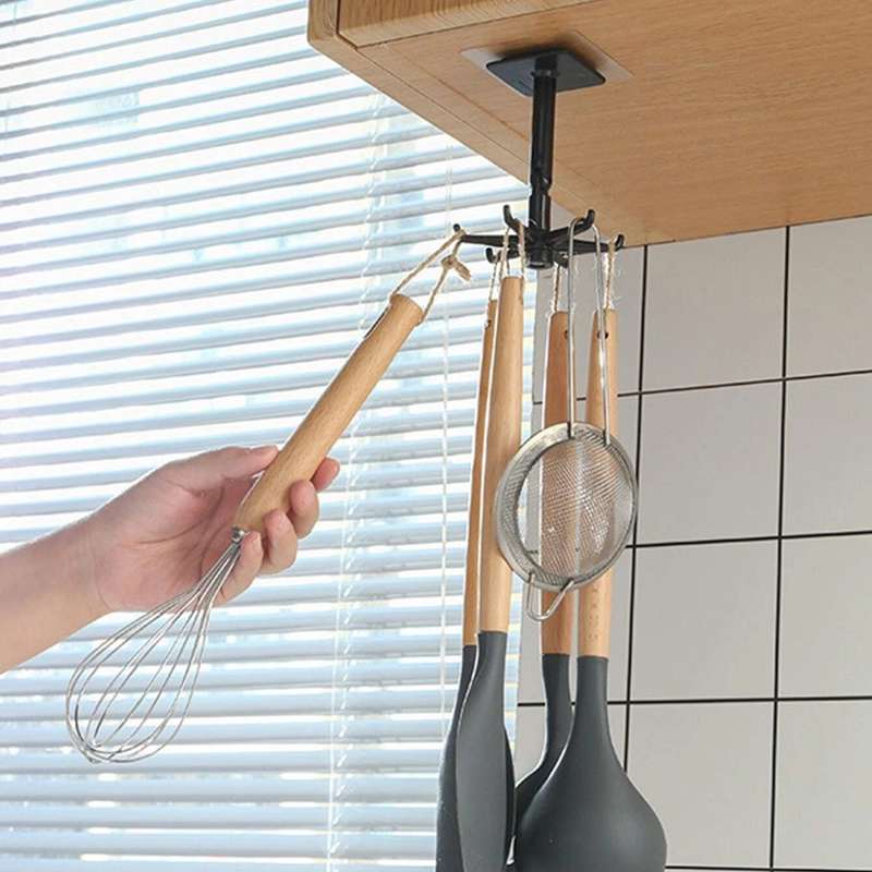 Kitchen Kult Nail-Free Rotational Hooks for Utensils &amp; Towels