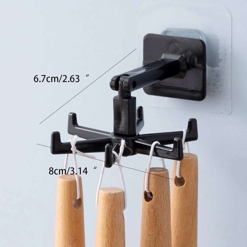 Kitchen Kult Nail-Free Rotational Hooks for Utensils &amp; Towels