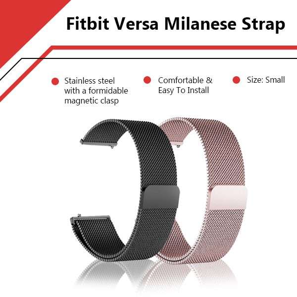 Zonabel Milanese Strap Compatible with Fitbit Versa (Small)