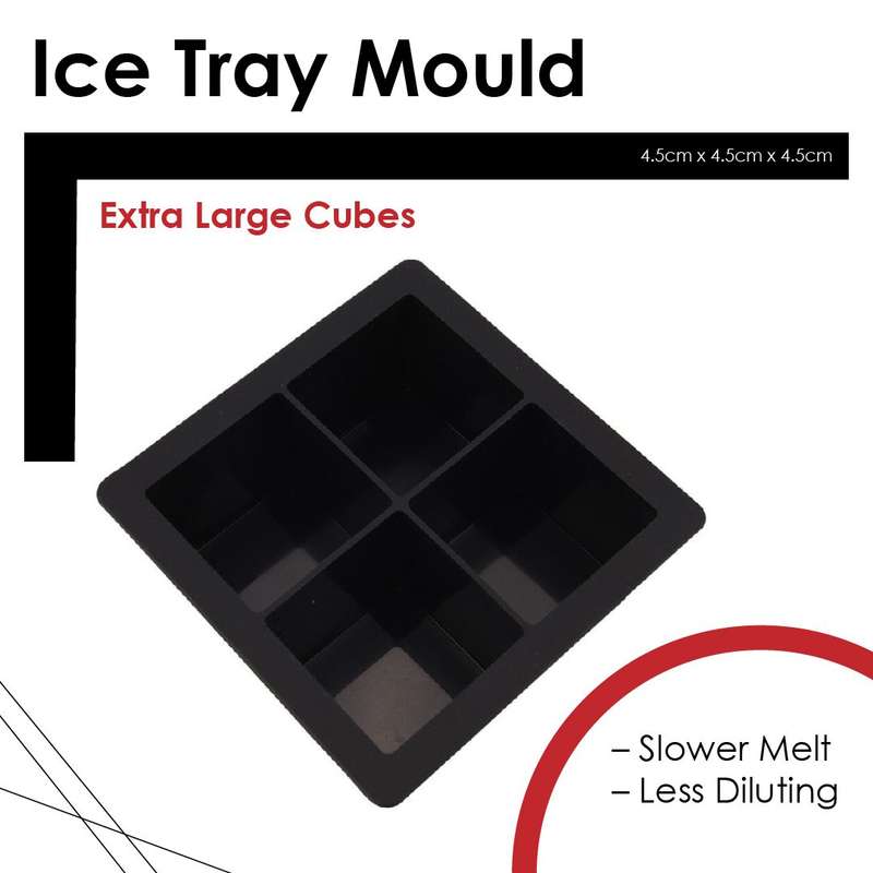 Kitchen Kult Extra Large Ice Block Cube Tray Mould  4 Slots
