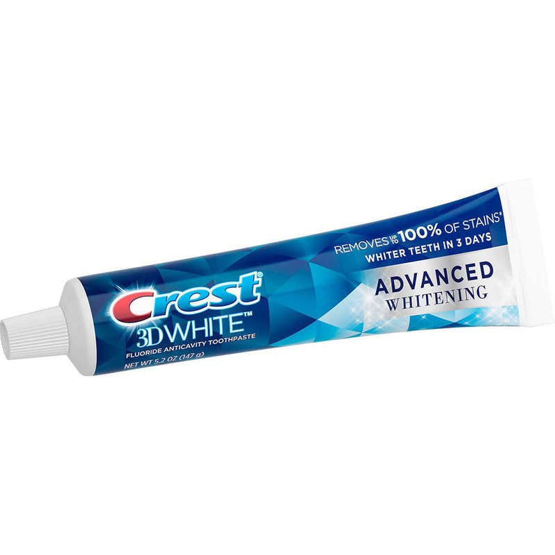 Crest 3D White Advanced Whitening Toothpaste - 147g (Pack of 5)