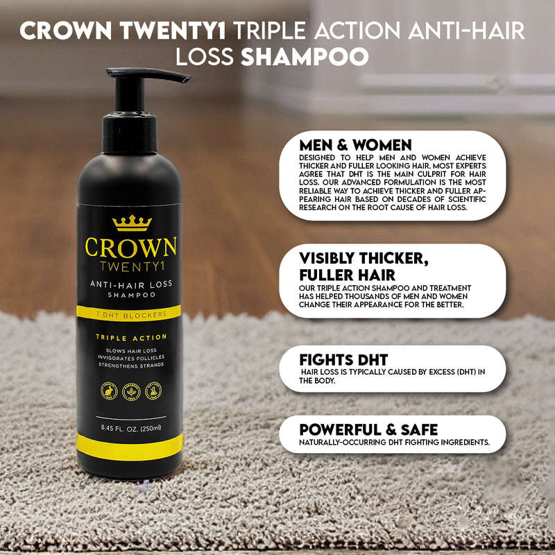 Crown Twenty1 Triple Action Anti-Hair Loss Shampoo (250ml)