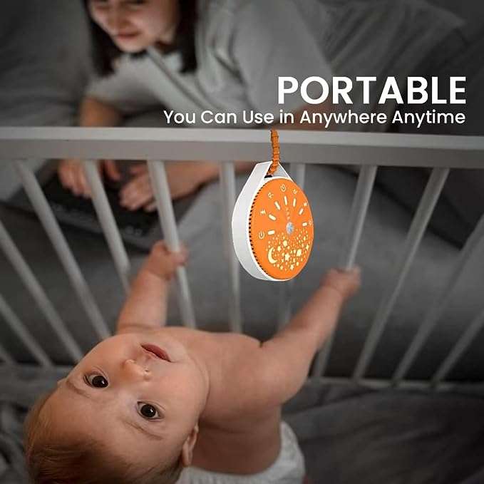 Bum Bum Baby Portable White Noise Sound Machine and Night Light