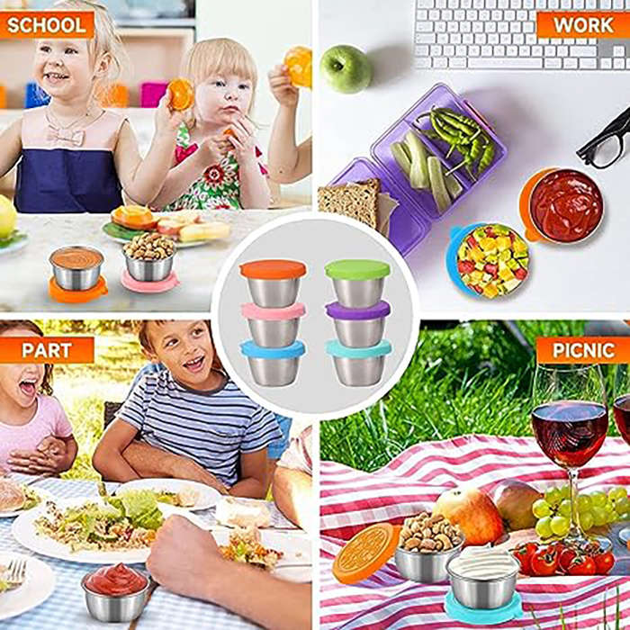 Bum Bum Baby Stainless Steel Snack Lunch Containers with Lids - 6 Pack